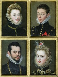 Retrato de dos hombres y dos mujeres de Alonso Sánchez Coello